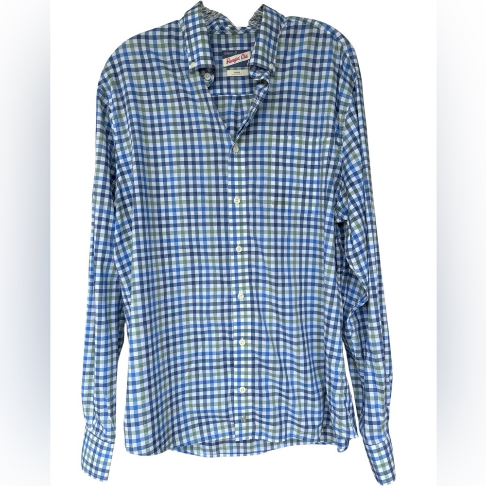 Johnnie-O Hangin Out Checked Button Down, Large